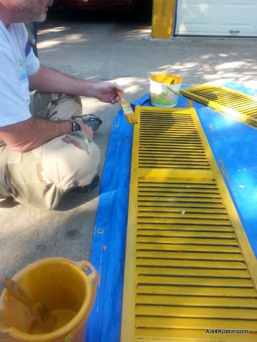 Painting shutters at iACT Austin